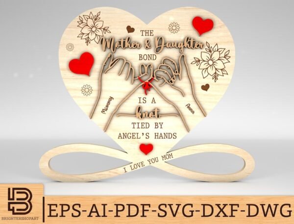 Decoracion Personalizada De Manos De Madre E Hija Creativo Digital